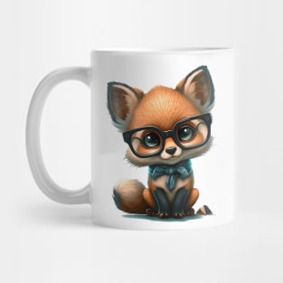 Cute clever cute cartoon - fox with glasses one T-Shirt Mug